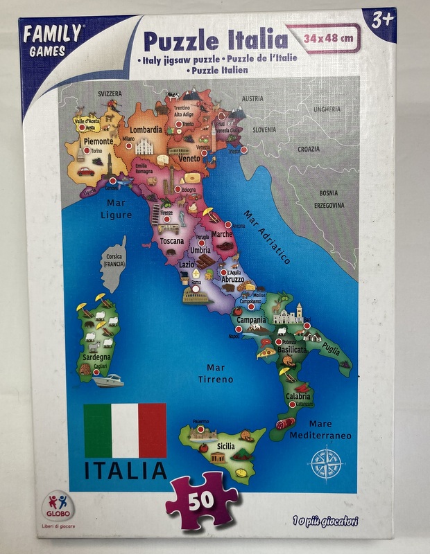 Puzzle 50 pezzi l'italia il globo| Barba Bimbi